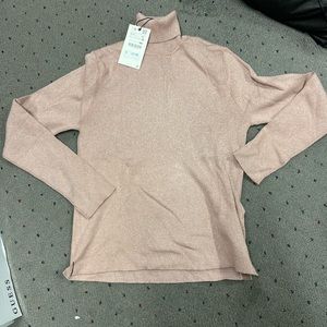 NWT Zara blush pink turtleneck